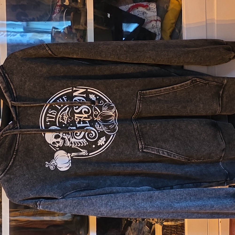 Gray Halloween Graphic Hoodie